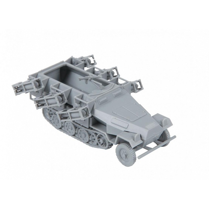 Macheta Militara usor de asamblat fara adeziv Zvezda Sd.Kfz.251/1 German Heavy Rocket Launcher 1:100 ZVEZ 6243