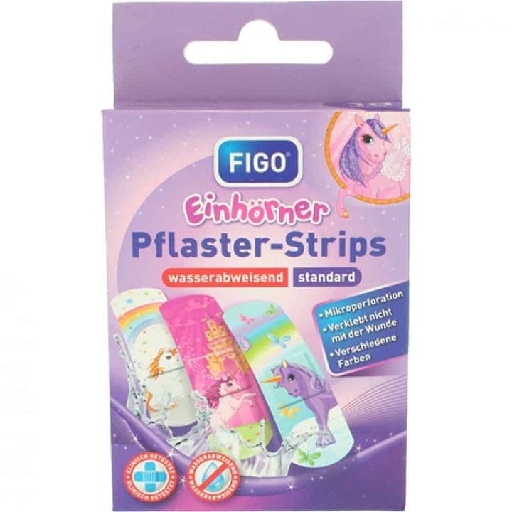 Set 10 plasturi Figo, pentru copii, model Unicorn