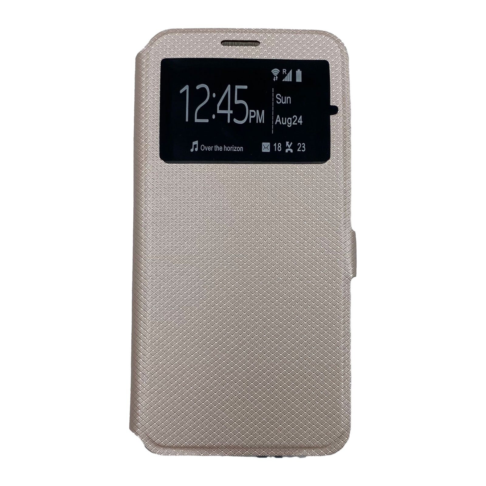 Husa Flip Carte Samsung Galaxy A21s model S-View cu Stand Telefon, Antisoc, Viceversa Auriu