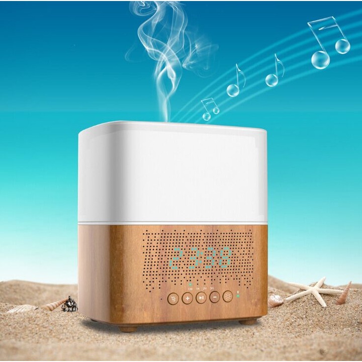 Difuzor aromaterapie, ultrasonic, cu ceas si bluetooth,300ml, umidificator de aer