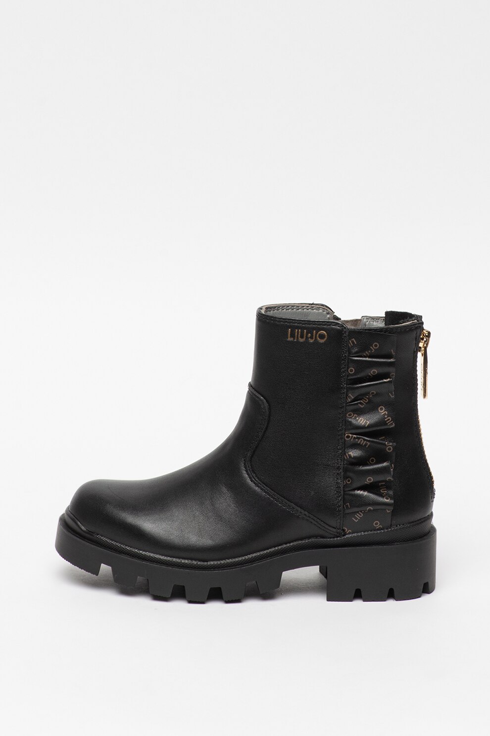 Liu Jo, Ghete de piele, cu volane Debbie, Negru, 29 EU