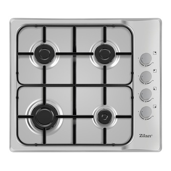 Plita incorporabila ZILAN 60x50 cm, Inox, 4 ochiuri, Gaz gpl sau natural Plita incorporabila ZILAN 60x50 cm, Inox, 4 ochiuri, Gaz gpl sau natural