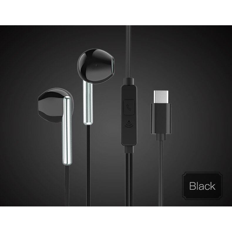 Casti cu fir Yesido Nightshift, In-Ear, Conexiune Type-C, Microfon, Black, 1 m
