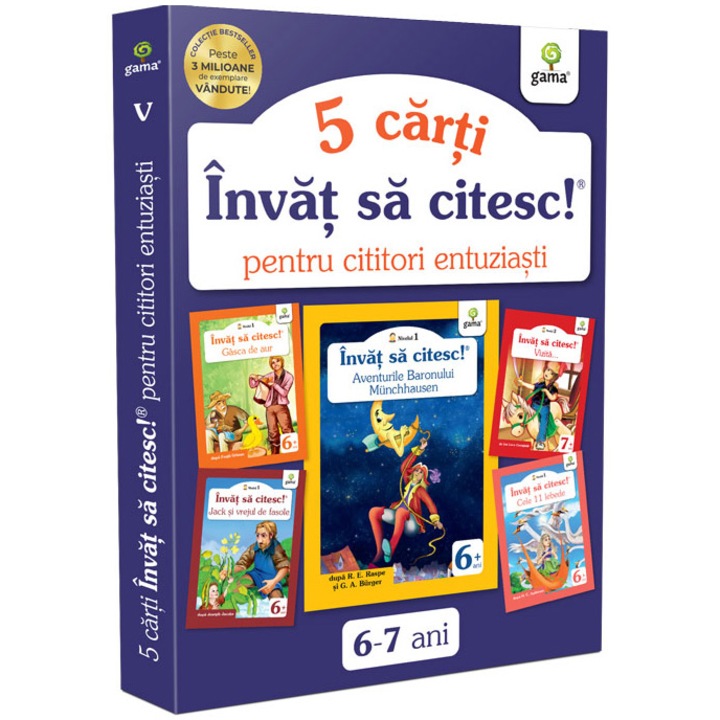 Pachet pentru copii, Invat sa citesc pentru cititorii incepatori, 6-7 ani, vol.2, 5 carti