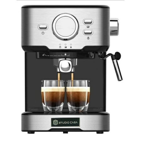 Espressor cu pompa Studio Casa Duette Espresso & Cappuccino, 850 W, 15 bar 1.5 l, Negru / Inox