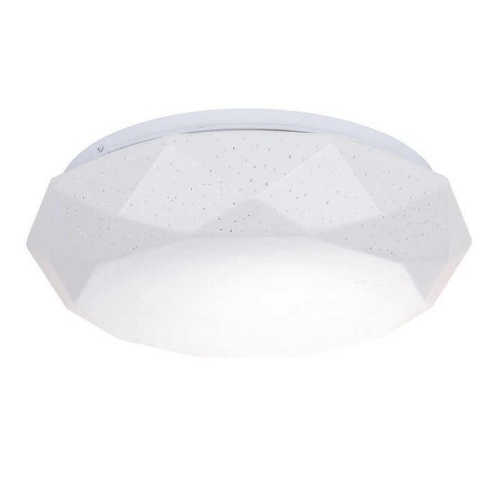 Polux Galaxy mennyezeti lámpa, integrált LED, 17 W, 1300 lumen, átmérő 32 cm, modern, csillogással / kristályokkal, IP 44, fehér