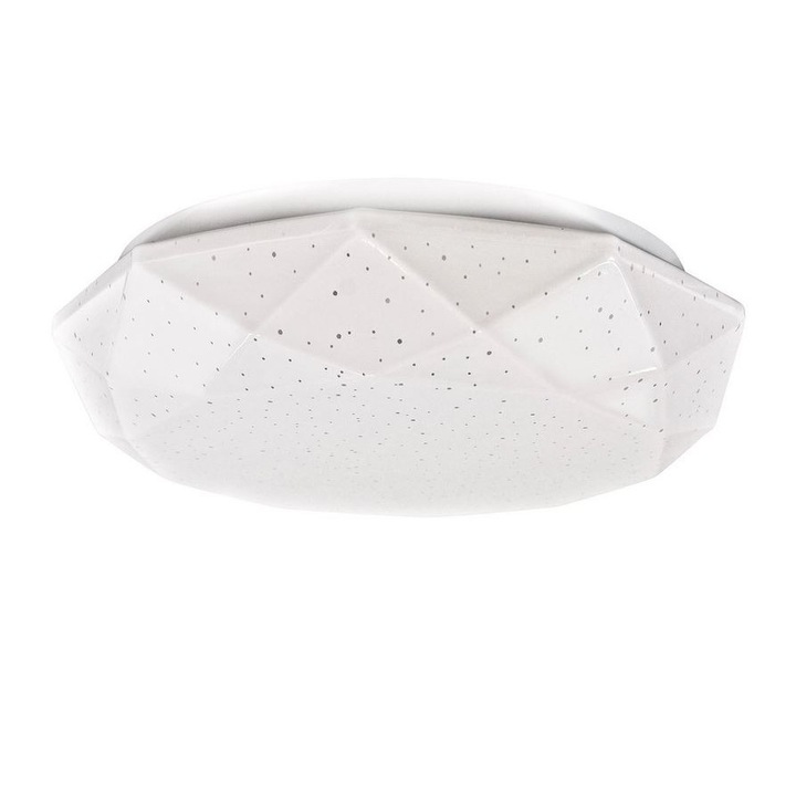 Polux Galaxy Mennyezeti lámpa beépített LED-del, 12 W, 900 lumen, átmérő 26 cm, fehér, modern, csillogó kristályokkal, ip 44