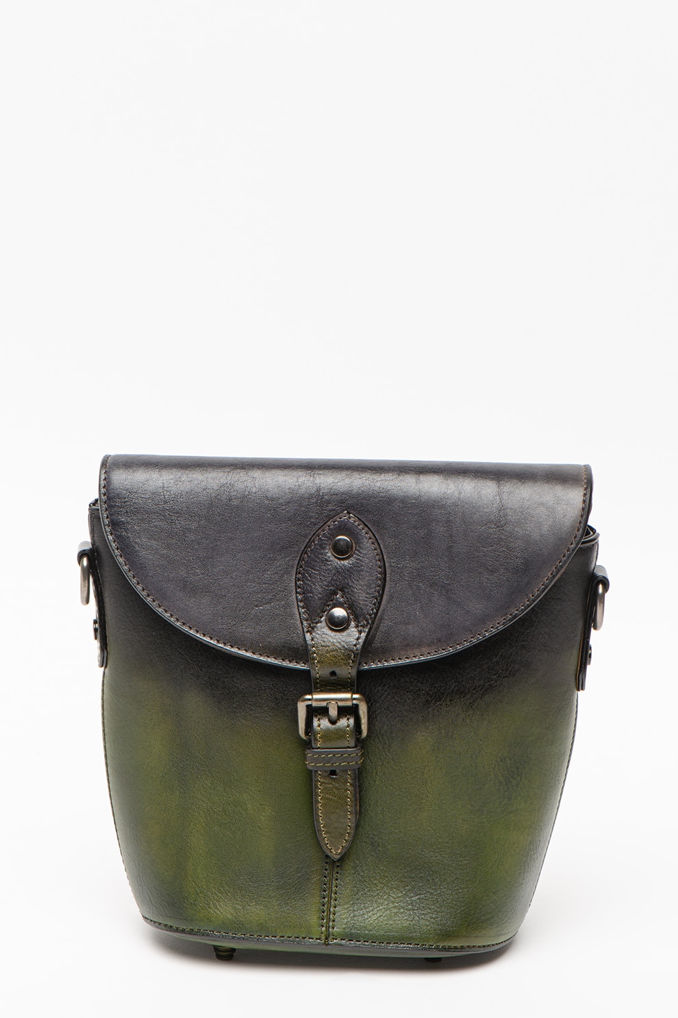 Pellearts, Geanta bucket din piele, Bleumarin inchis/verde forest