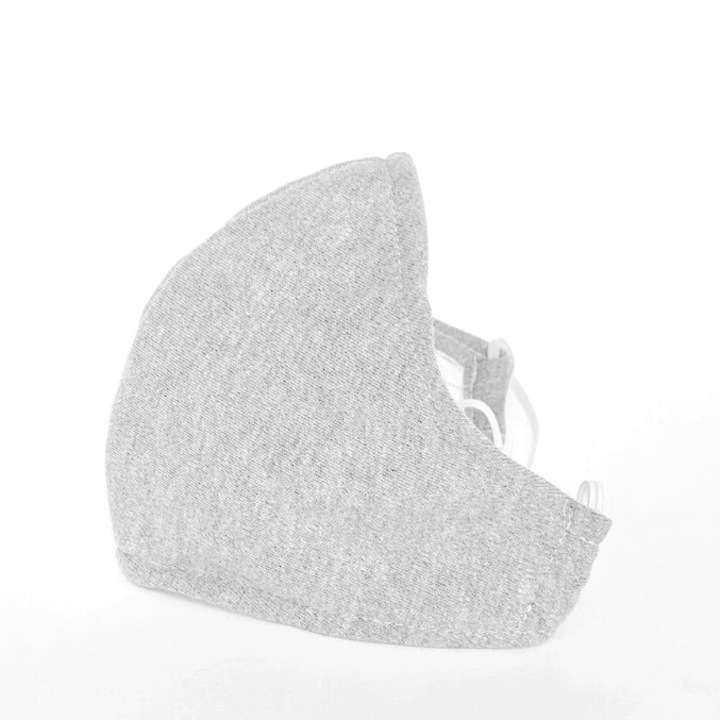 4 db pamut arcmaszk készlet, újrafelhasználható, 2 rétegű, szürke, Magic Mirror Fashion®