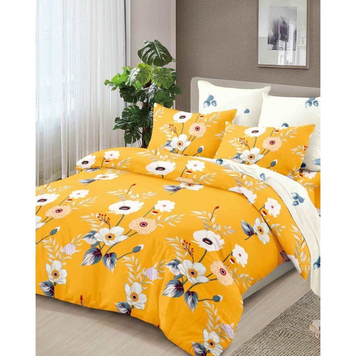 Set Lenjerie Finet Satinat, 6 Piese, Pat 2 Persoane, Hope