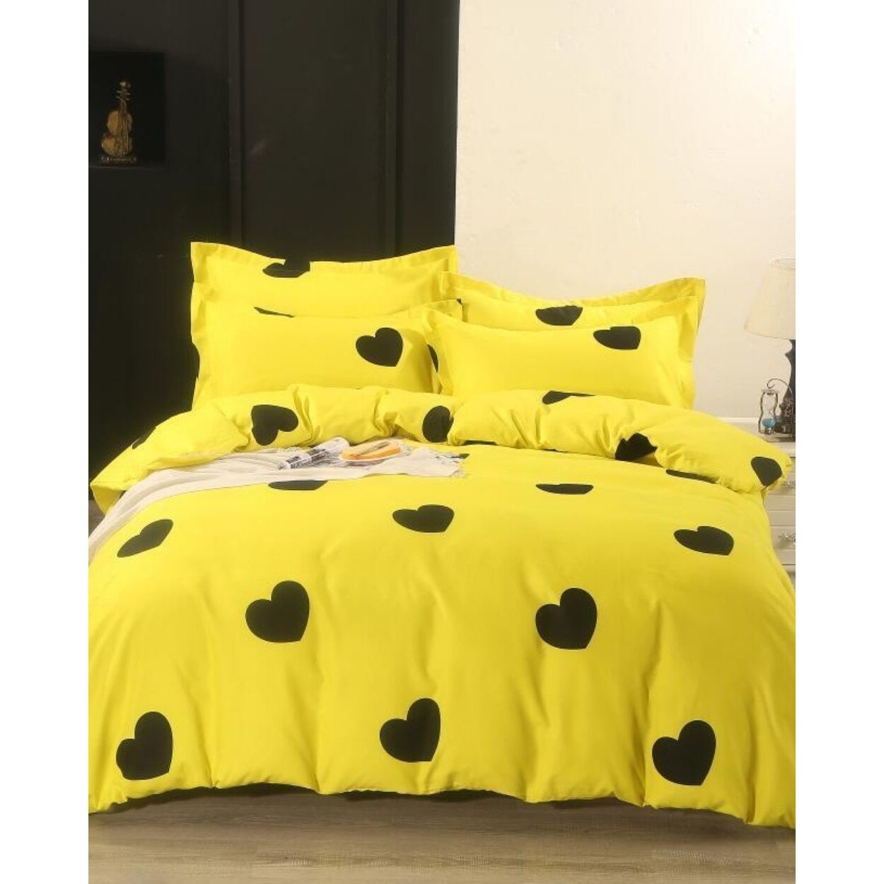 Set Lenjerie Finet Satinat Gros cu 2 Fete, 6 Piese, Pat 2 Persoane, Tori