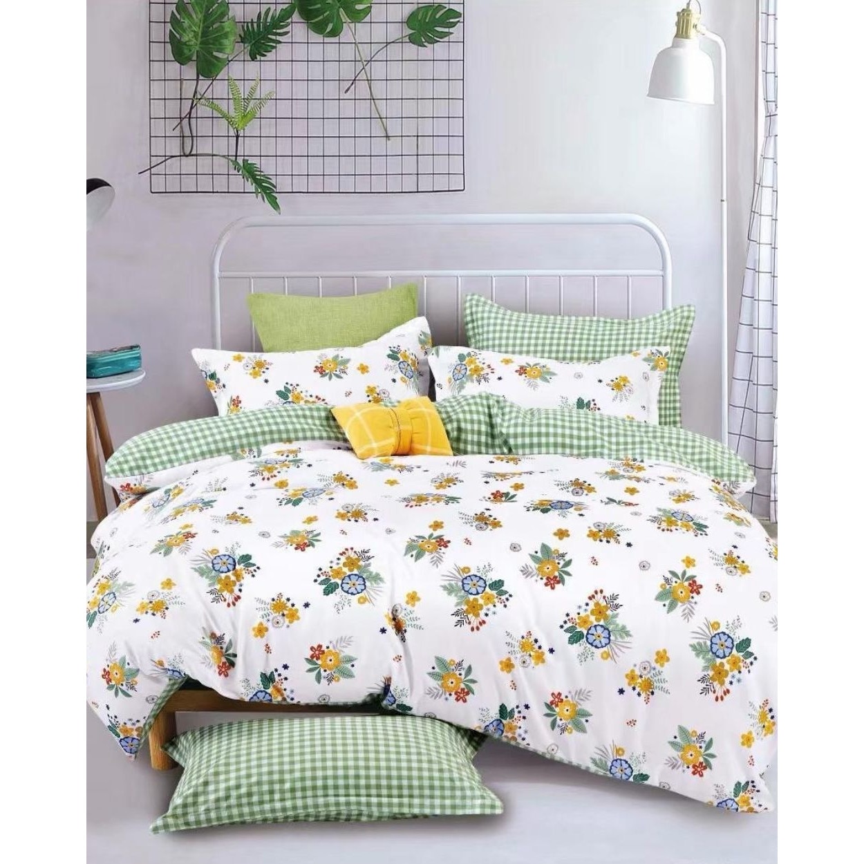 Set Lenjerie Finet Satinat Gros cu 2 Fete, 6 Piese, Pat 2 Persoane, Areli