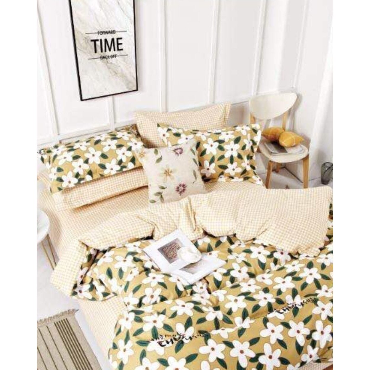 Set Lenjerie Finet Satinat Gros cu 2 Fete, 6 Piese, Pat 2 Persoane, Elle