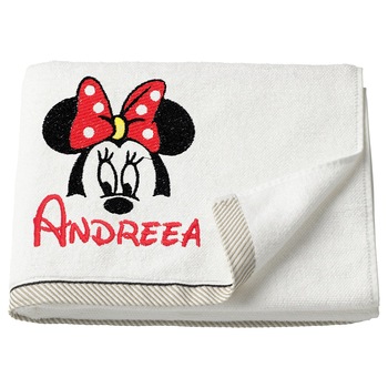 Prosop copii, LWS, bumbac, brodat, model Minnie Andreea, 70x140 cm Prosop copii, LWS, bumbac, brodat, model Minnie Andreea, 70x140 cm