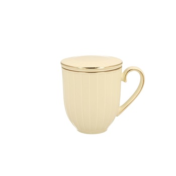 Cana cu infuzor Nina, Duo, 400 ml, portelan, Crem/Auriu Cana cu infuzor Nina, Duo, 400 ml, portelan, Crem/Auriu