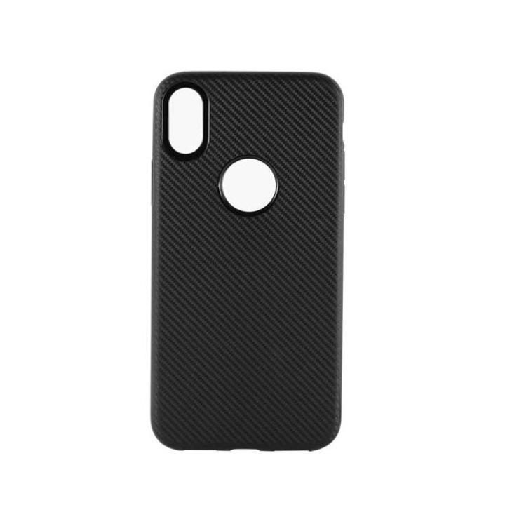 Husa protectie, ultra slim, compatibila cu iPhone XS Max, anti alunecare, Carbon Look