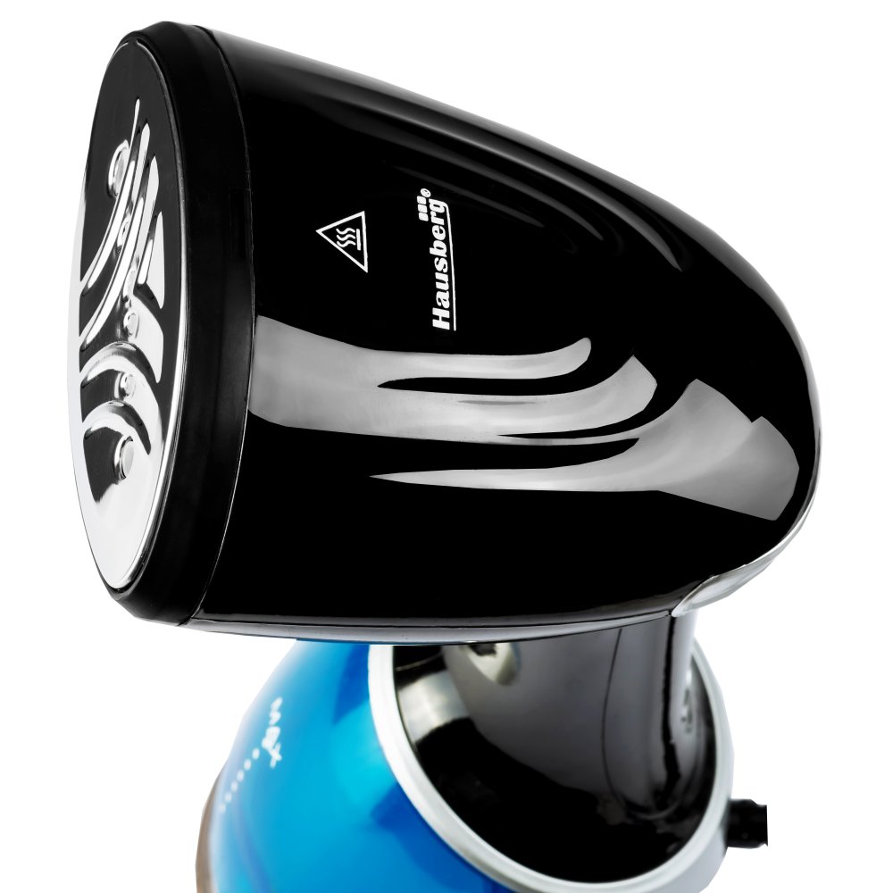 Fier de calcat vertical, 1500-1700W, rezervor detasabil 220 ml, Negru/Albastru