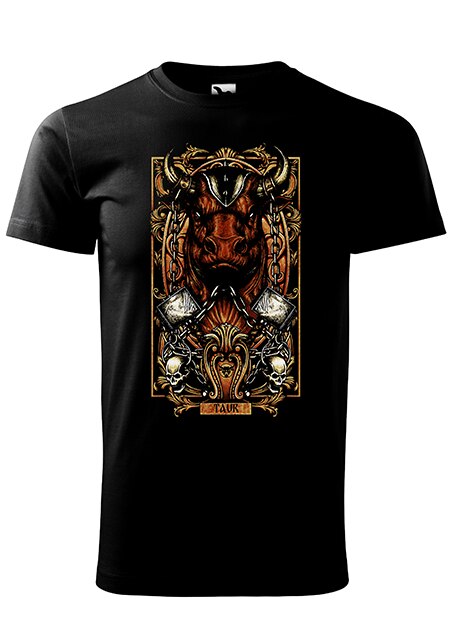 Tricou cu maneca scurta,K-off,negru,Zodia Taur