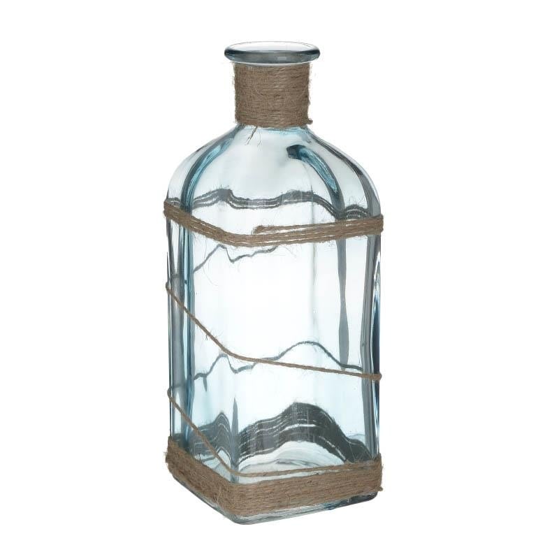 Vaza decorativa , din sticla transparenta, Vintage 11x 11 x28.5 cm