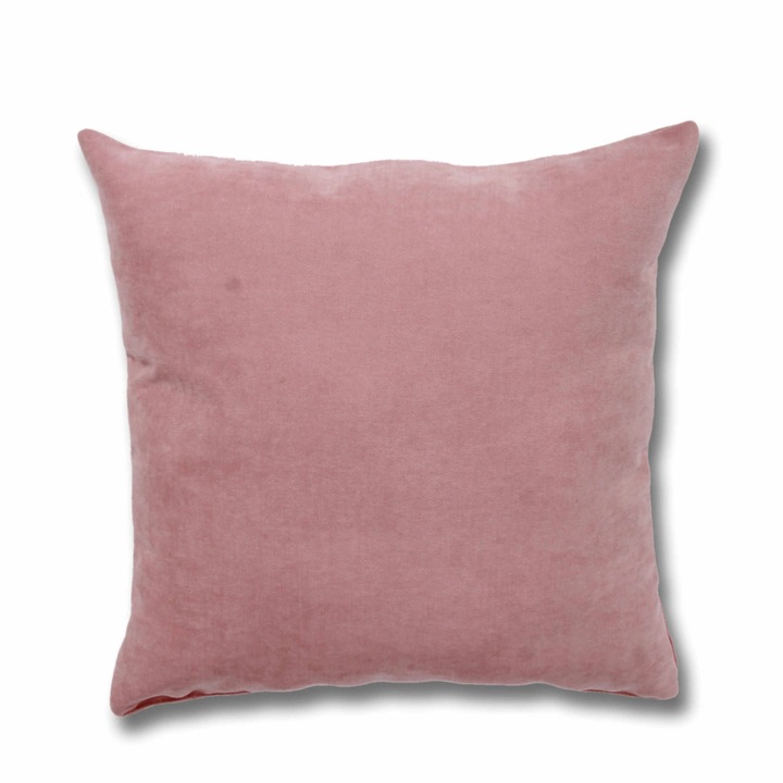 Perna decor Cali, poliester + fibra poliester siliconizata, roz, 43 x 43 cm