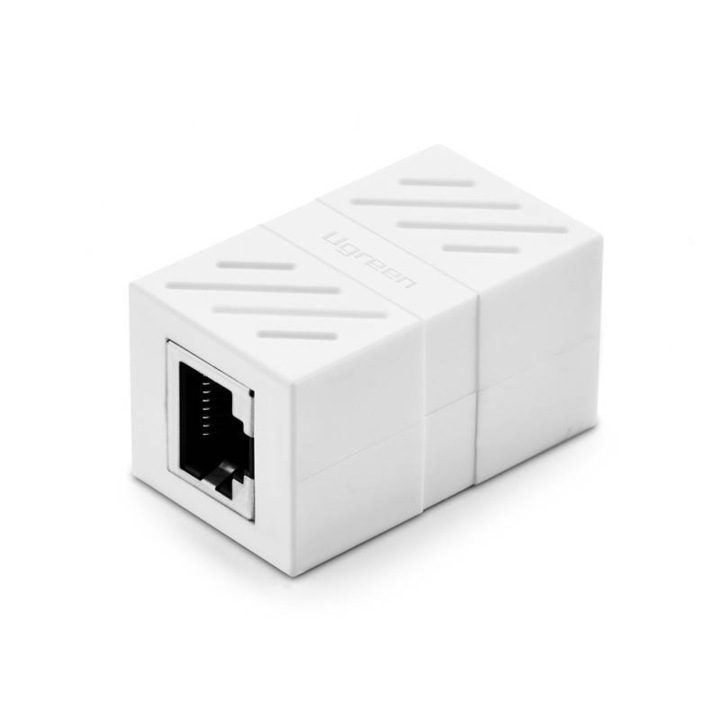 Adaptor cablu prelungitor Ugreen Nw114 Ethernet Rj45, Cat6/Cat7, Utp, Alb