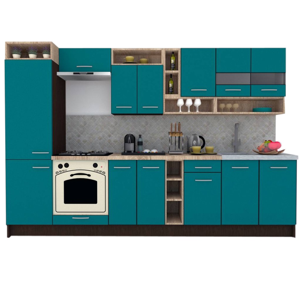 Set Bucatarie Genarom COSSY NEW 310 A2, Wenge / Decor 0245