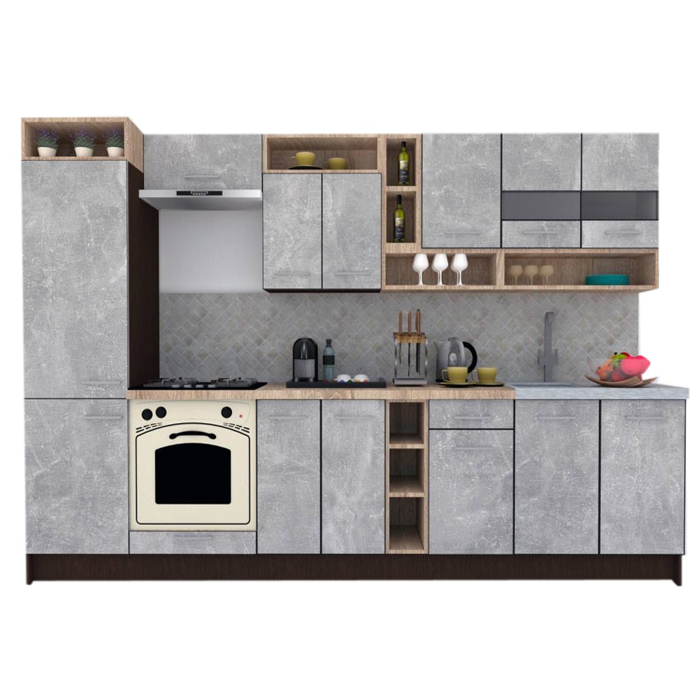 Set Bucatarie Genarom COSSY NEW 310 A2, Wenge / Decor 4298