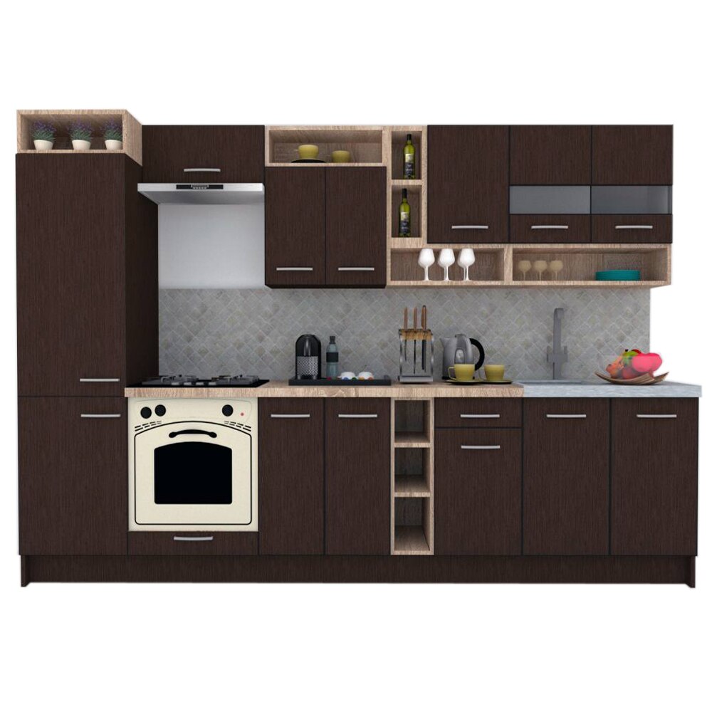 Set Bucatarie Genarom COSSY NEW 310 A2, Wenge / Decor 8548