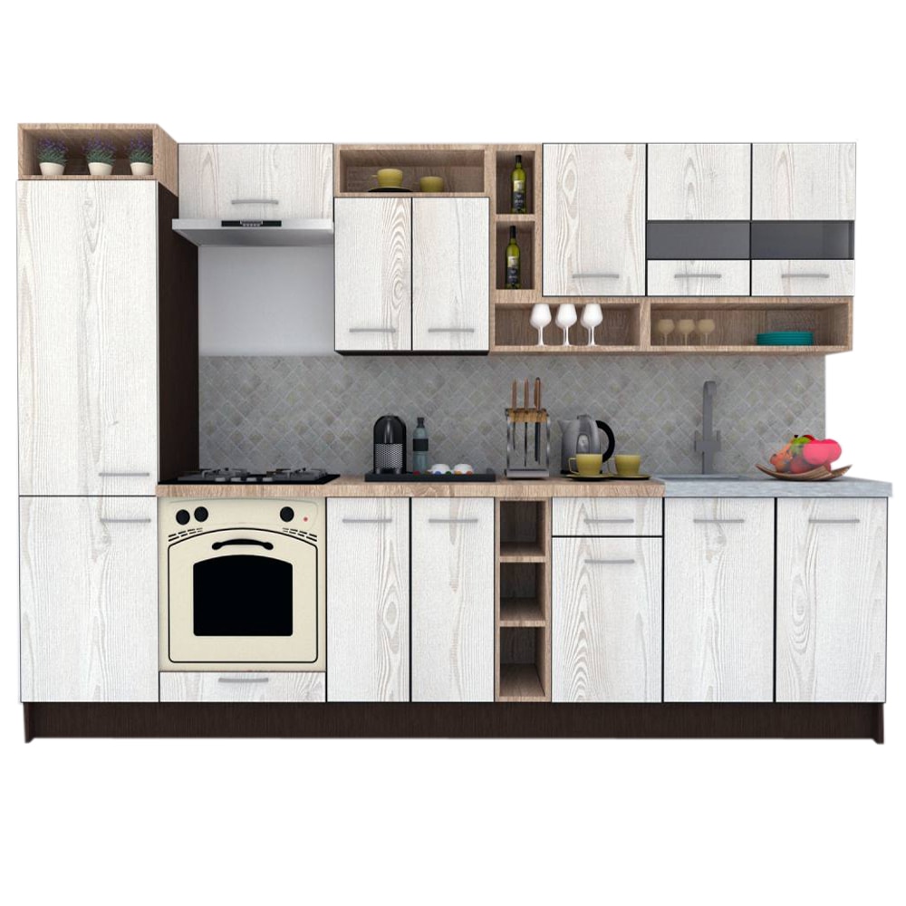 Set Bucatarie Genarom COSSY NEW 310 A2, Wenge / Decor K010