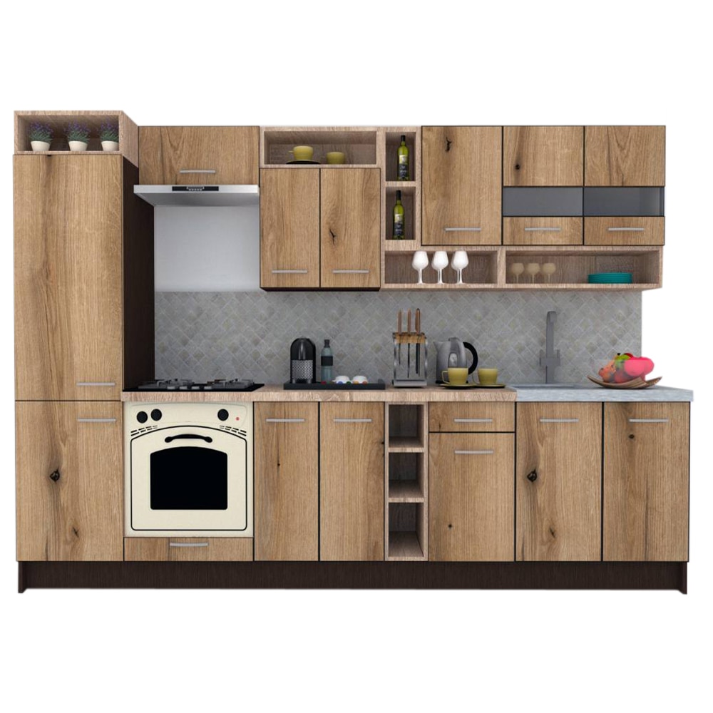 Set Bucatarie Genarom COSSY NEW 310 A2, Wenge / Decor K365