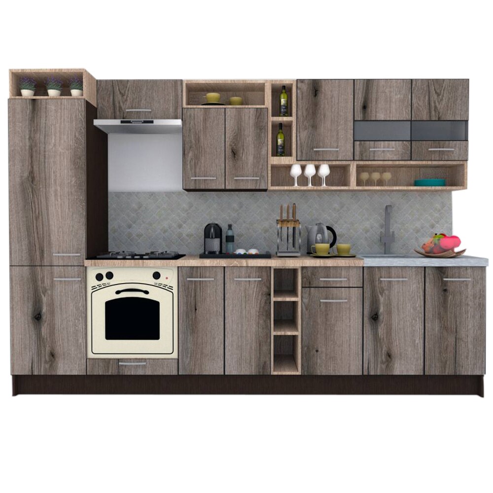 Set Bucatarie Genarom COSSY NEW 310 A2, Wenge / Decor K366