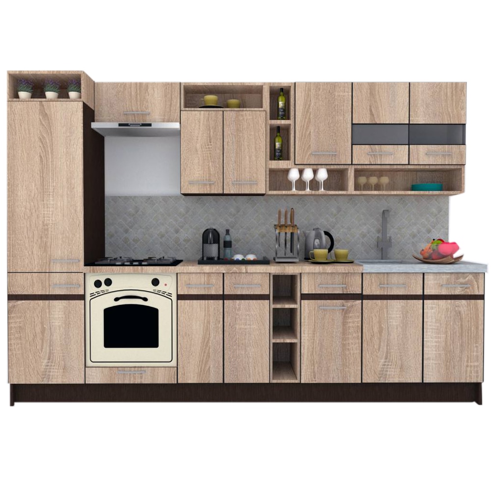 Set Bucatarie Genarom COSSY NEW 310 A2, Stejar Sonoma