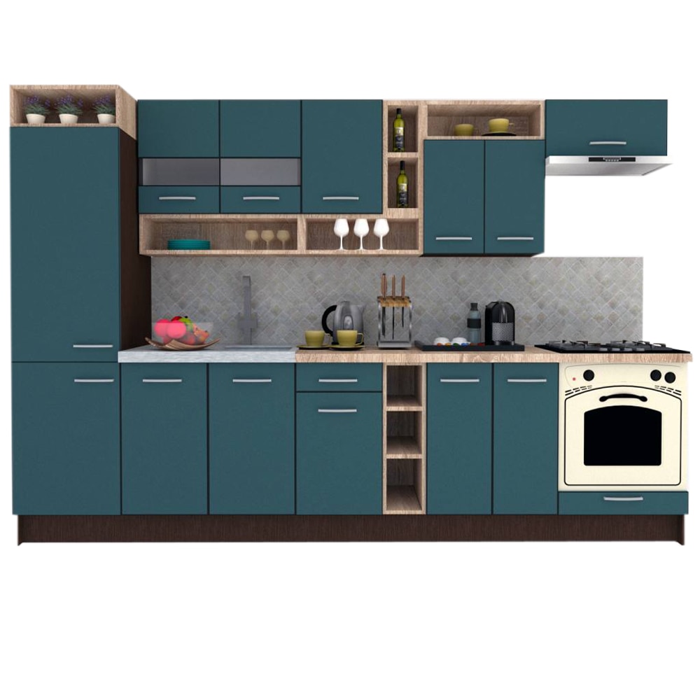 Set Bucatarie Genarom COSSY NEW 310 B1, Wenge / Decor 0244