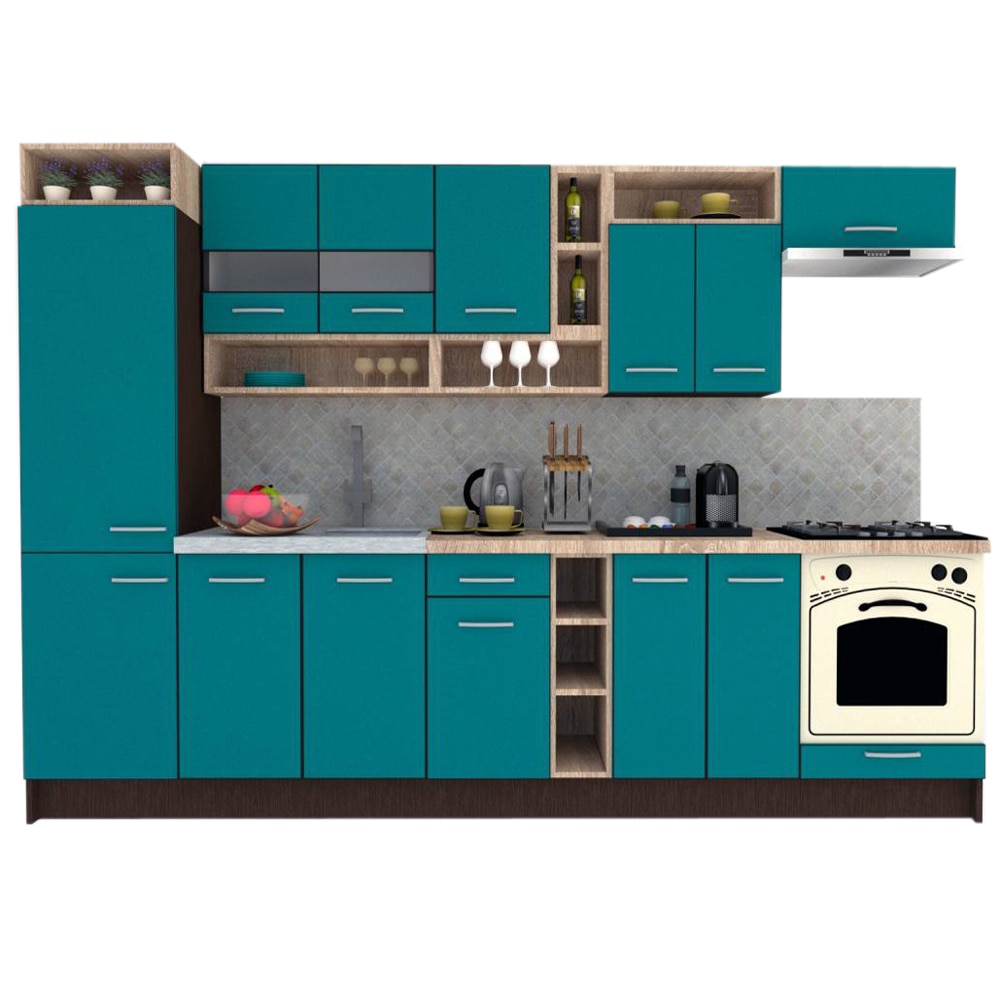 Set Bucatarie Genarom COSSY NEW 310 B1, Wenge / Decor 0245