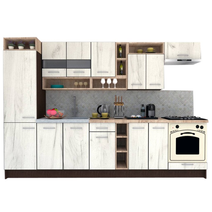 Set Bucatarie Genarom COSSY NEW 310 B1, Wenge / Decor K001