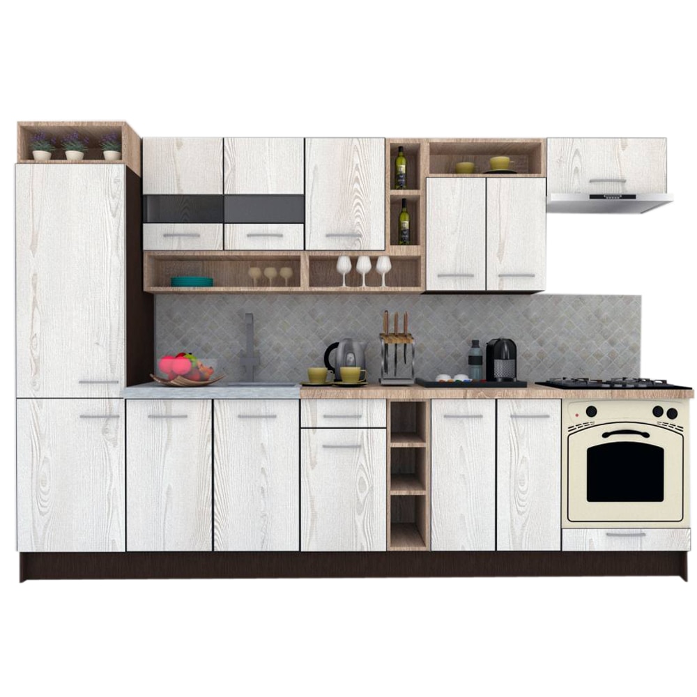 Set Bucatarie Genarom COSSY NEW 310 B1, Wenge / Decor K010