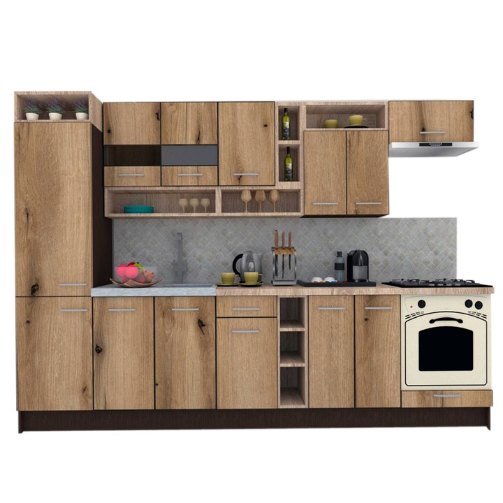 Set Bucatarie Genarom COSSY NEW 310 B1, Wenge / Decor K365