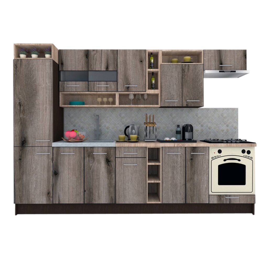 Set Bucatarie Genarom COSSY NEW 310 B1, Wenge / Decor K366