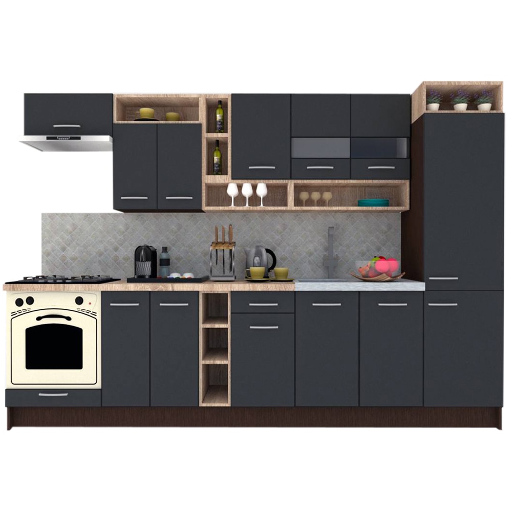 Set Bucatarie Genarom COSSY NEW 310 B2, Wenge / Decor 0164