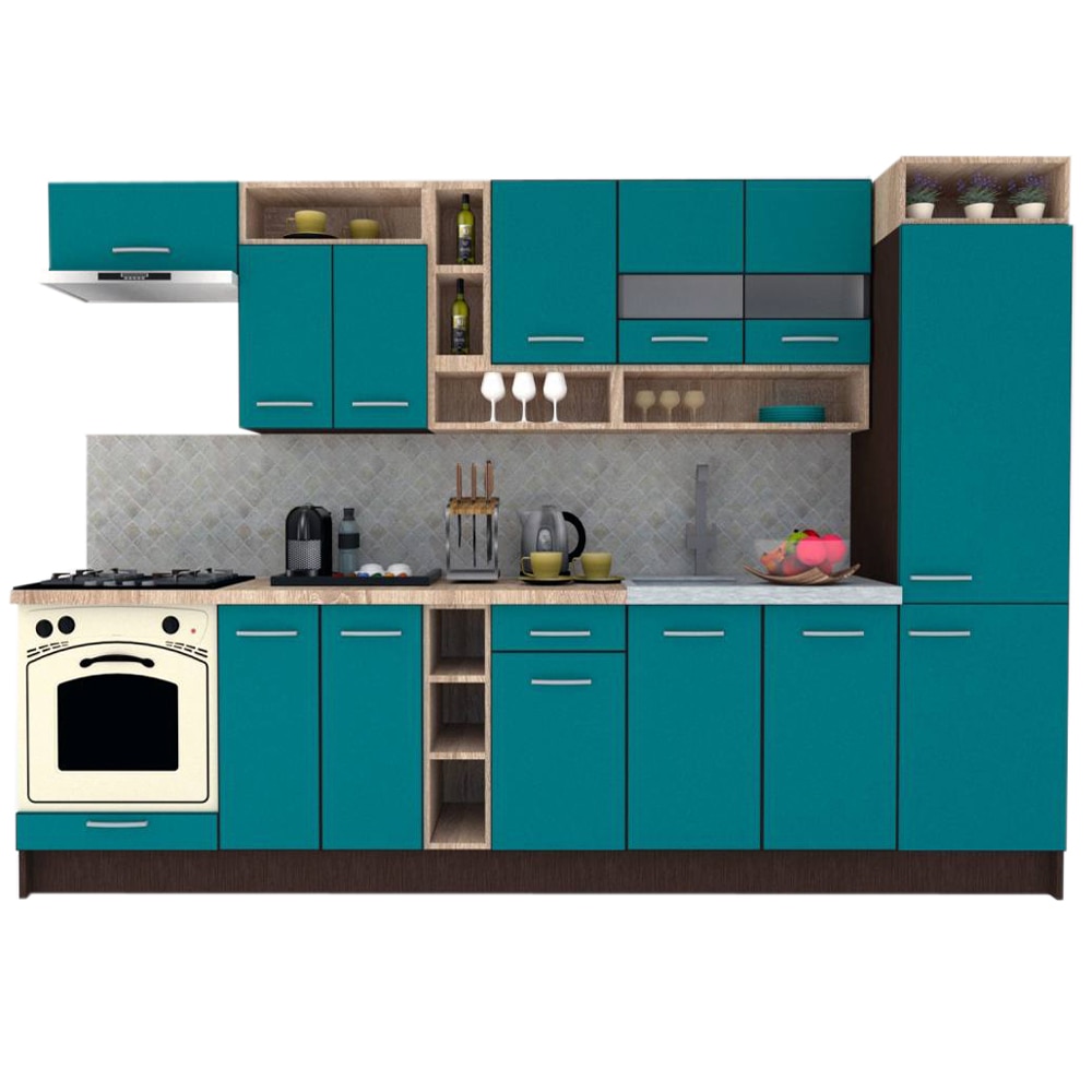 Set Bucatarie Genarom COSSY NEW 310 B2, Wenge / Decor 0245