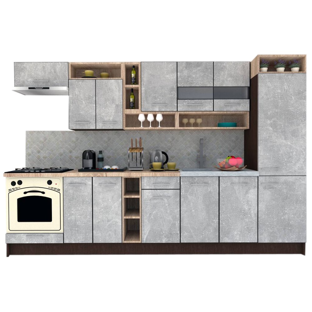 Set Bucatarie Genarom COSSY NEW 310 B2, Wenge / Decor 4298