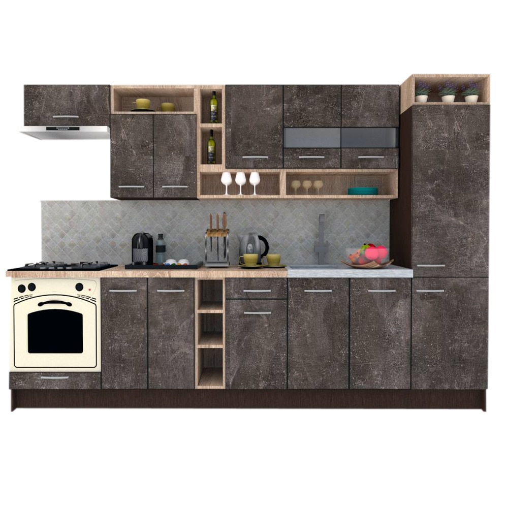 Set Bucatarie Genarom COSSY NEW 310 B2, Wenge / Decor 4299