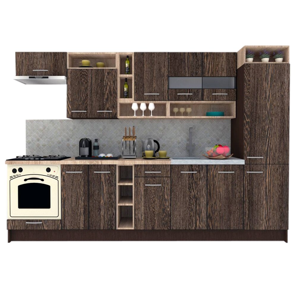 Set Bucatarie Genarom COSSY NEW 310 B2, Wenge / Decor 7648