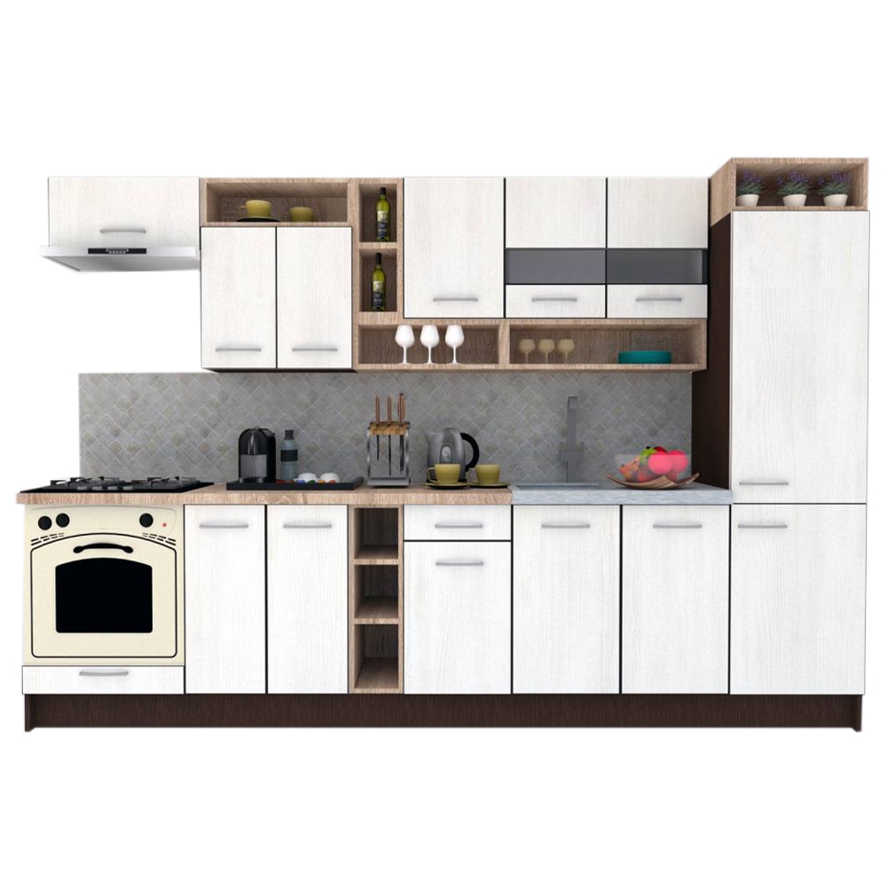Set Bucatarie Genarom COSSY NEW 310 B2, Wenge / Decor 8508