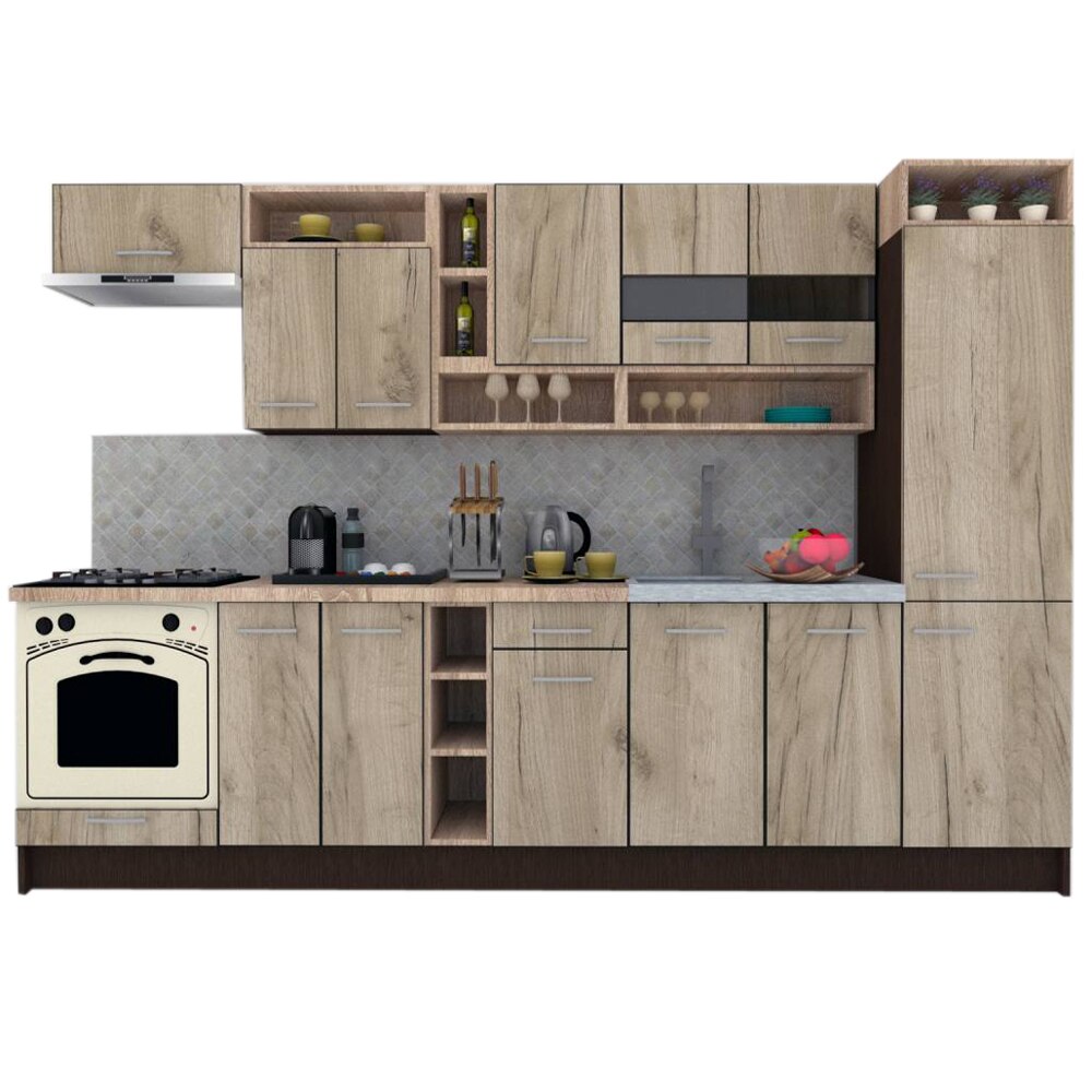 Set Bucatarie Genarom COSSY NEW 310 B2, Wenge / Decor K002