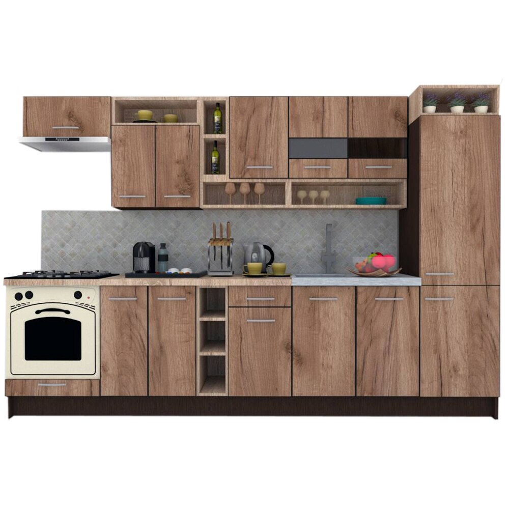 Set Bucatarie Genarom COSSY NEW 310 B2, Wenge / Decor K004