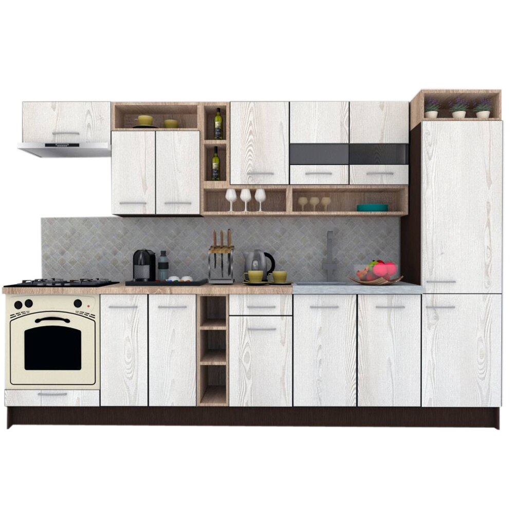 Set Bucatarie Genarom COSSY NEW 310 B2, Wenge / Decor K010