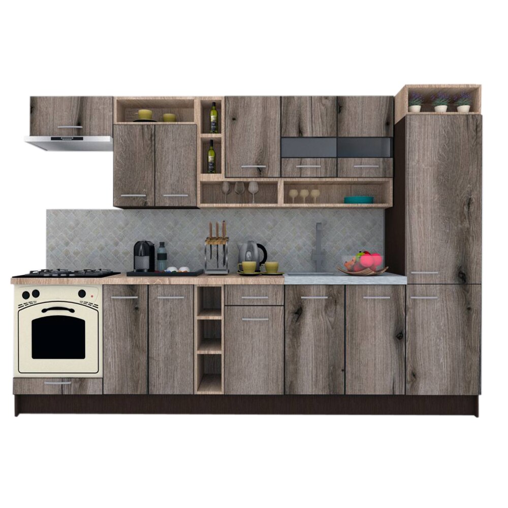 Set Bucatarie Genarom COSSY NEW 310 B2, Wenge / Decor K366