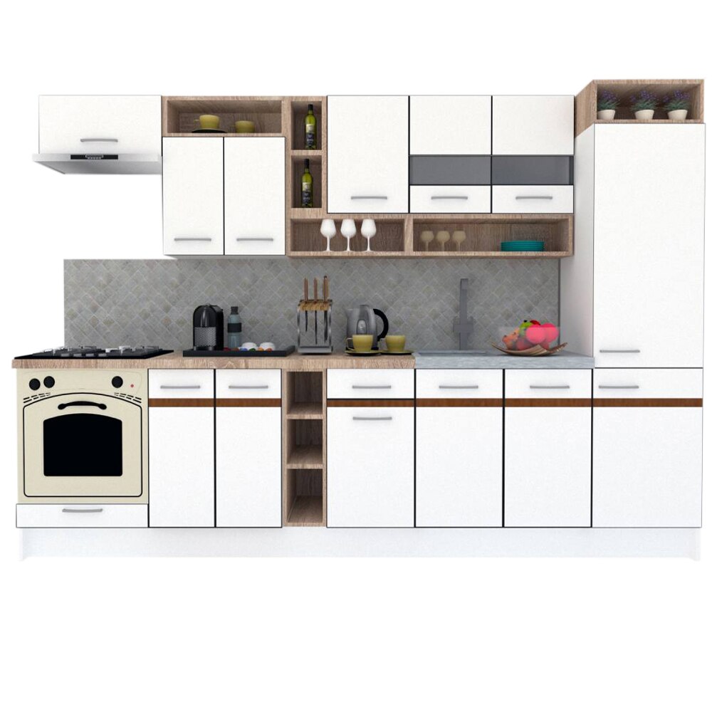 Set Bucatarie Genarom COSSY NEW 310 B2, Alb