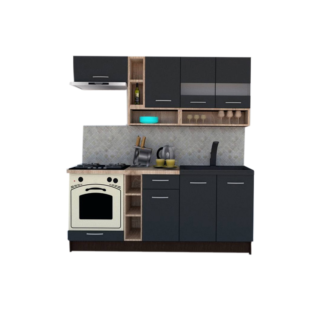 Set Bucatarie Genarom COSSY NEW 200, Wenge / Decor 0164